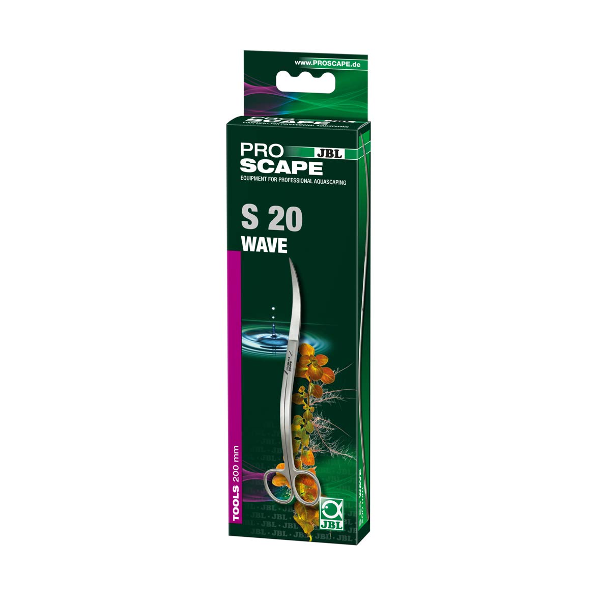 JBL ProScape Tool S 20 wave, Wave shaped scissors for plant maintenance in aquariums