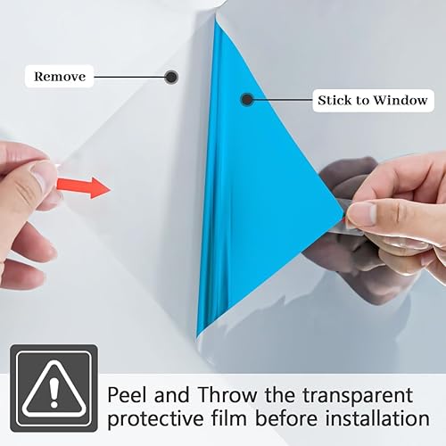 Miniatura 7 de Bloss Película reflectante unidireccional para ventana, privacidad diurna, no adherente, estática, tinte, anti UV, control de calor, película de