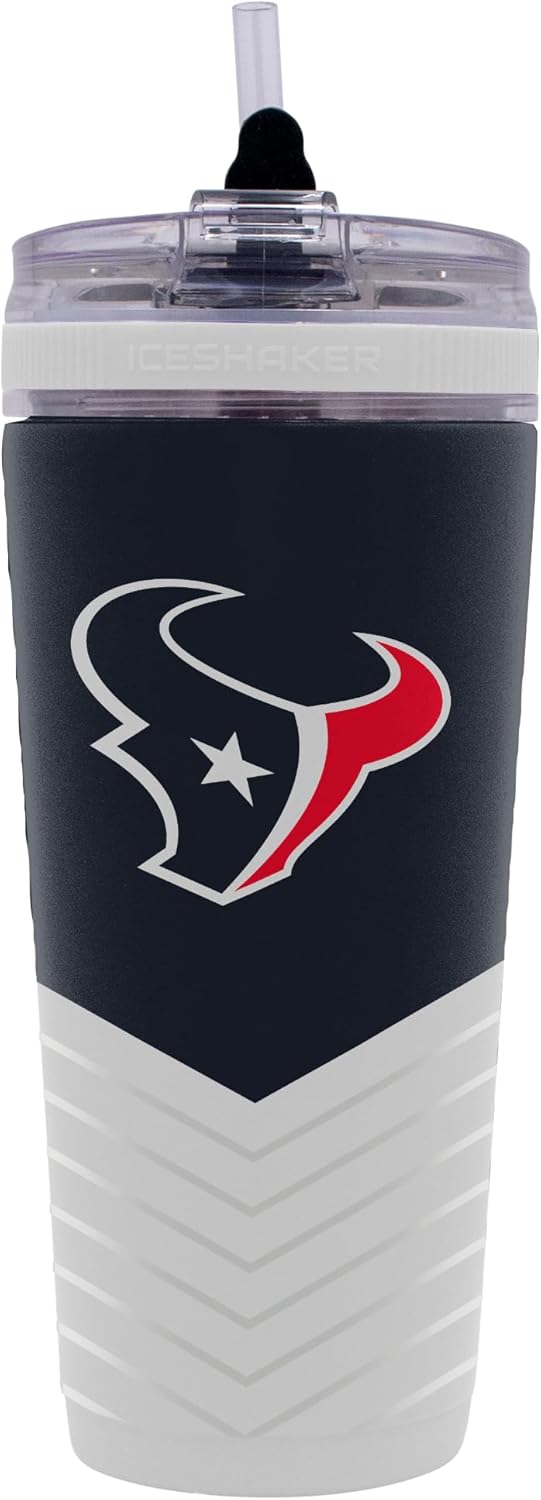 Flex Ice Shaker by Houston Texans: 26oz, 4D, Stainless Steel