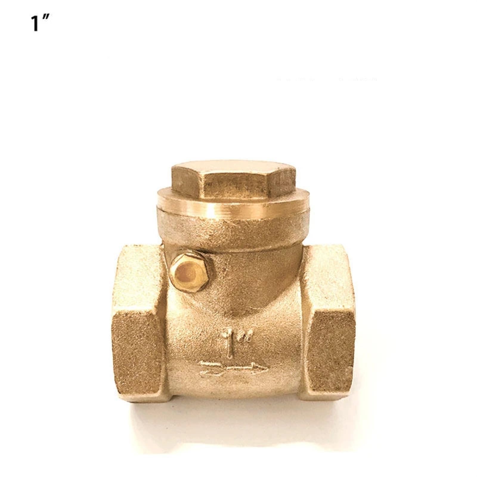 Válvula antirretorno con boca de alambre de latón horizontal de 1/2 3/4 1 2 pulgadas, válvula de retención con rosca hembra de cobre completo, 1 unidad(1-1/2")
