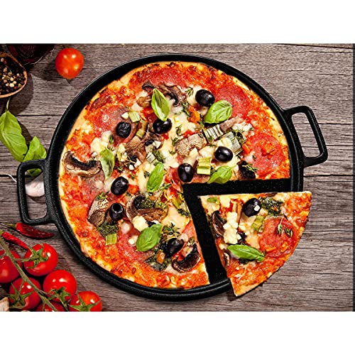 Home-Complete HC-5001 Cast Iron Pizza Pan-14” Skillet for Cooking, Baking, Grilling-Durable, Long Lasting, Even-Heating and Versatile Kitchen Cookware, Black 7 Gallery Image Home-Complete HC-5001 Cast Iron Pizza Pan-14” Skillet for Cooking, Baking, Grilling-Durable, Long Lasting, Even-Heating and Versatile Kitchen Cookware, Black 7 Gallery Image