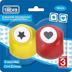 Tilibra - Furadores Decorativos Coração e Estrela - 16mm