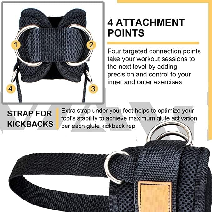 Image of Fitcozi Ankle Straps for Cable Machines,Adjustable Comfort fit Neoprene, Reinforce Double D-Ring - Premium Ankle Cuffs to Improve Abdominal Muscles, Lift The Butts, Tone The Legs for Men & Women