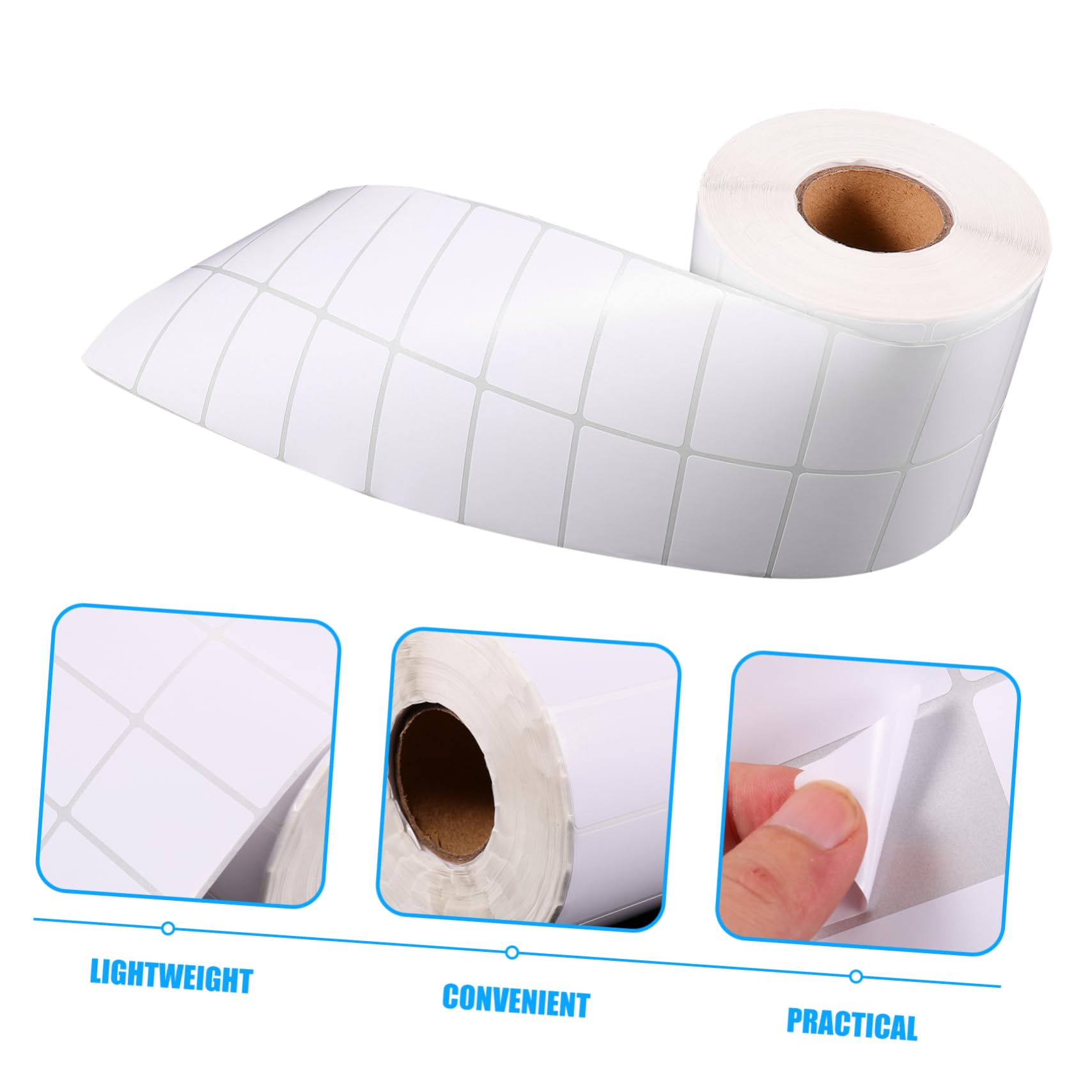 Étiquette Adhésive Blanche en Rouleau 3000 Feuilles, Papier Couché