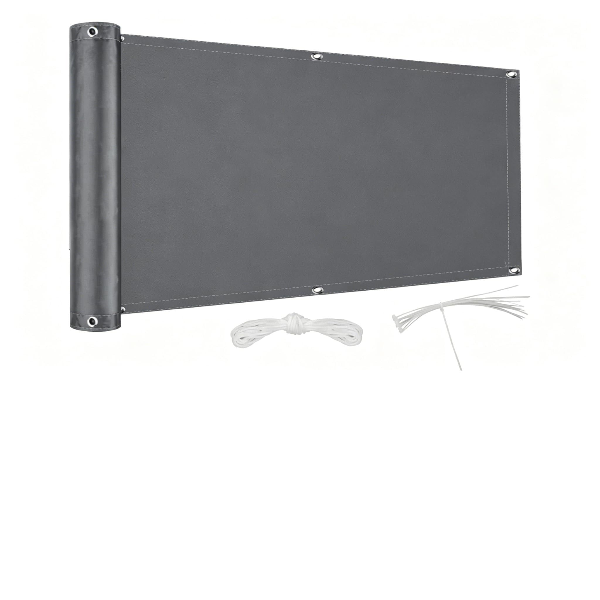 Paravent extérieur 1x10m gris opaque contre le vent et les UV