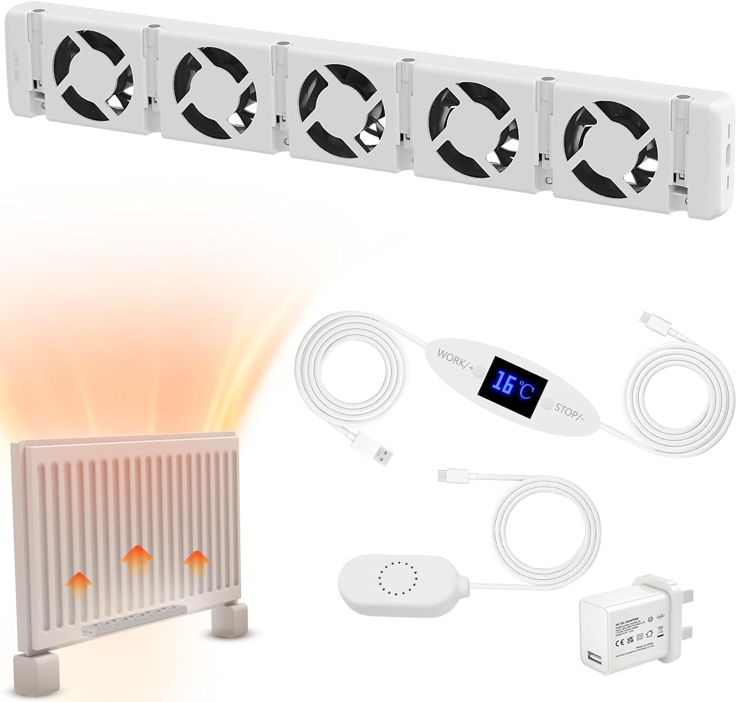 Warmfay Radiator Fan 5.0 Single Set, Smart Radiator Ventilator with ...