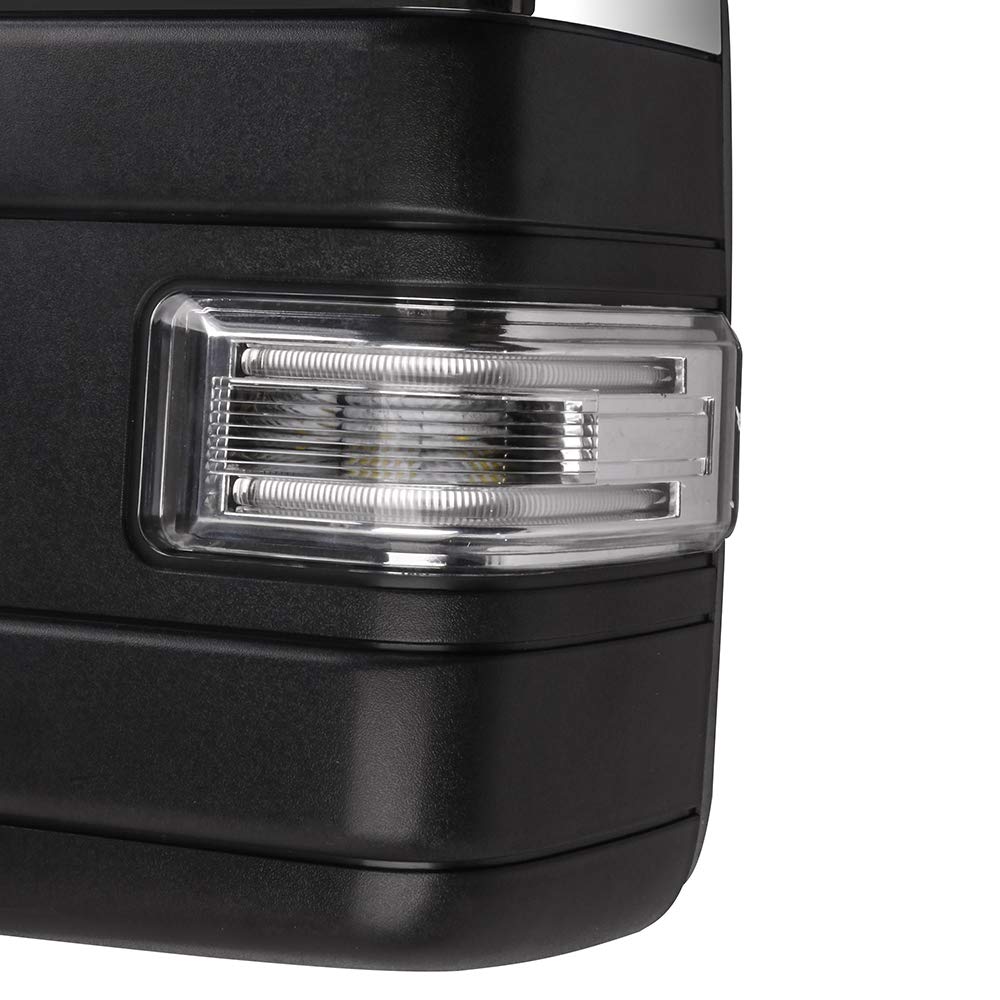 Power Heated Towing Mirrors With Turn Signal & Chrome Housing - Pair For 2007-2014 Ford F-150 Pickup