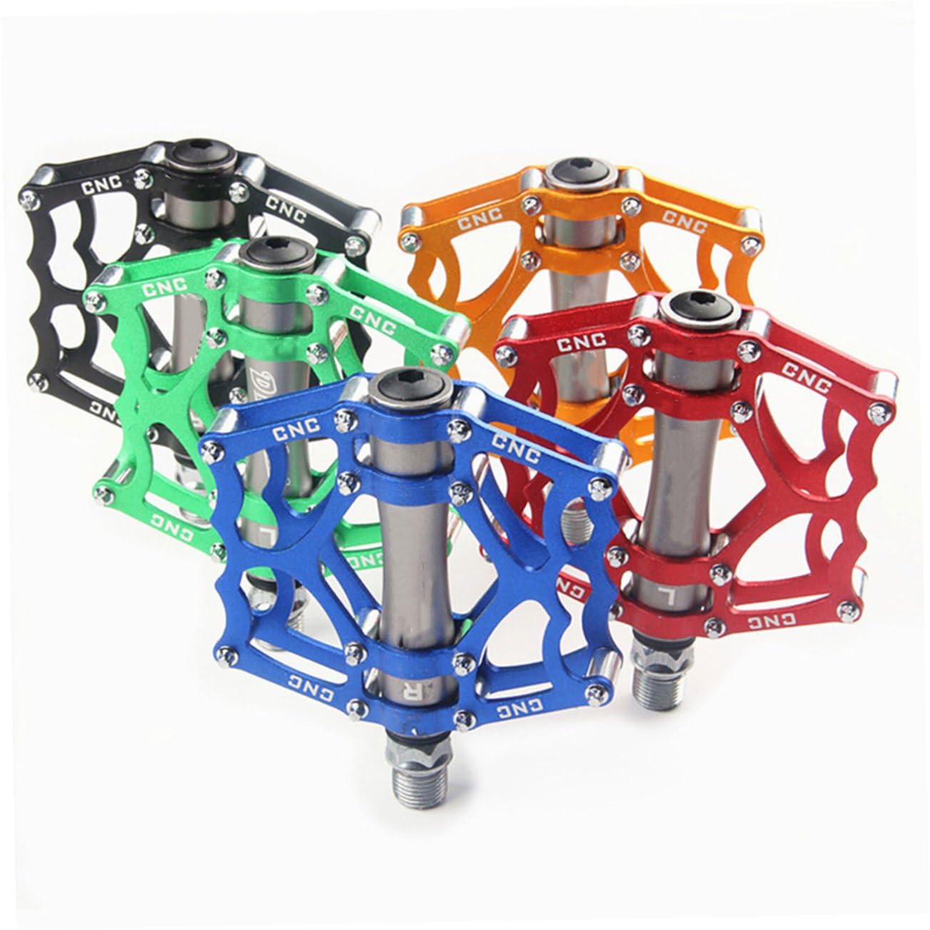 INOOMP pedale per bici da ciclismo in lega di alluminio accessori per biciclette pedali della bicicletta pedali a manovella pedale del cuscinetto pedale della bici da ciclismo Blue