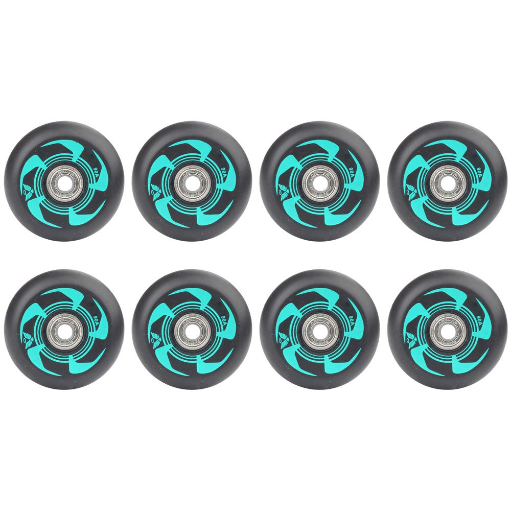 JCCHT Lot de 8 Roues de Roller en Ligne 90A pour Patins à roulettes de Hockey, de Style Libre, durables, de Remplacement, 72 mm, 76 mm, 80 mm, Accessoire de Rechange,Vert,76MM