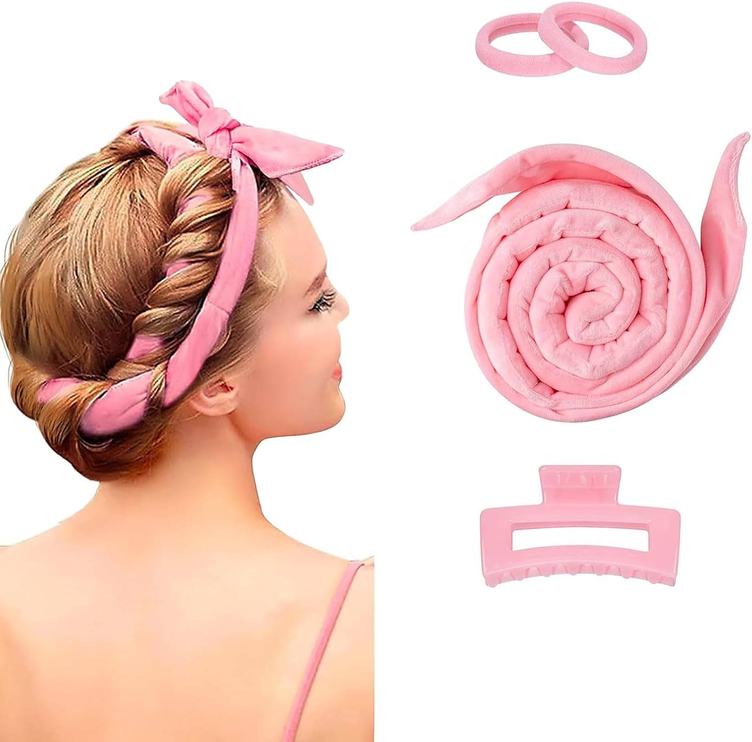 Krulspelden zonder hitte, nieuwe hitteloze krullen, band, antislip, fluweel, krullen ‘s nachts met haarspeld, doe-het-zelf haarkruller, set haarkrullers, wave vormers, krulspelden voor gemiddeld lang