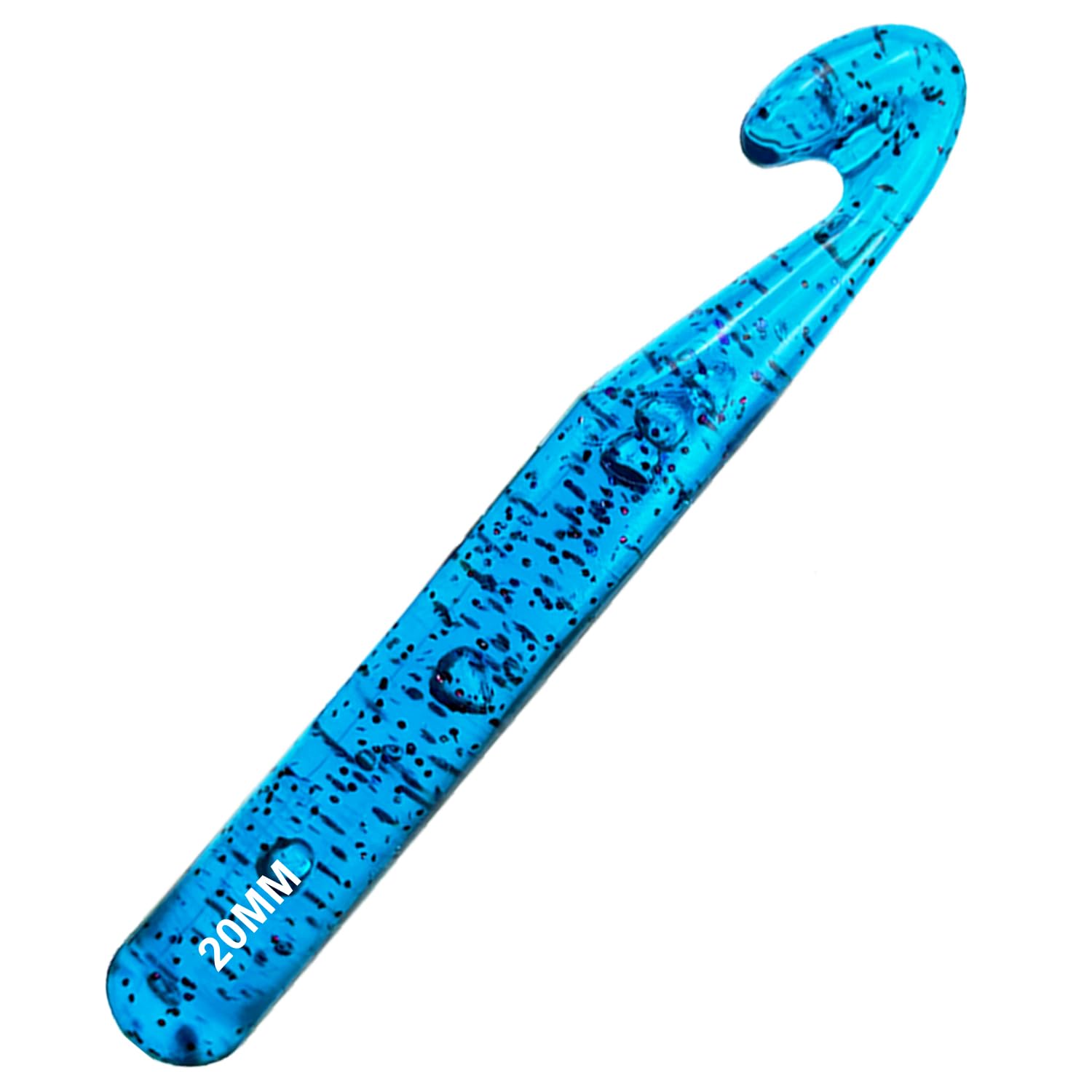 Hobekoee Gancho de ganchillo grande de 20 mm para hilo grueso, agujas ergonómicas para manos artríticas, ganchos de ganchillo suaves de cristal de plástico para ganchillo hecho a mano