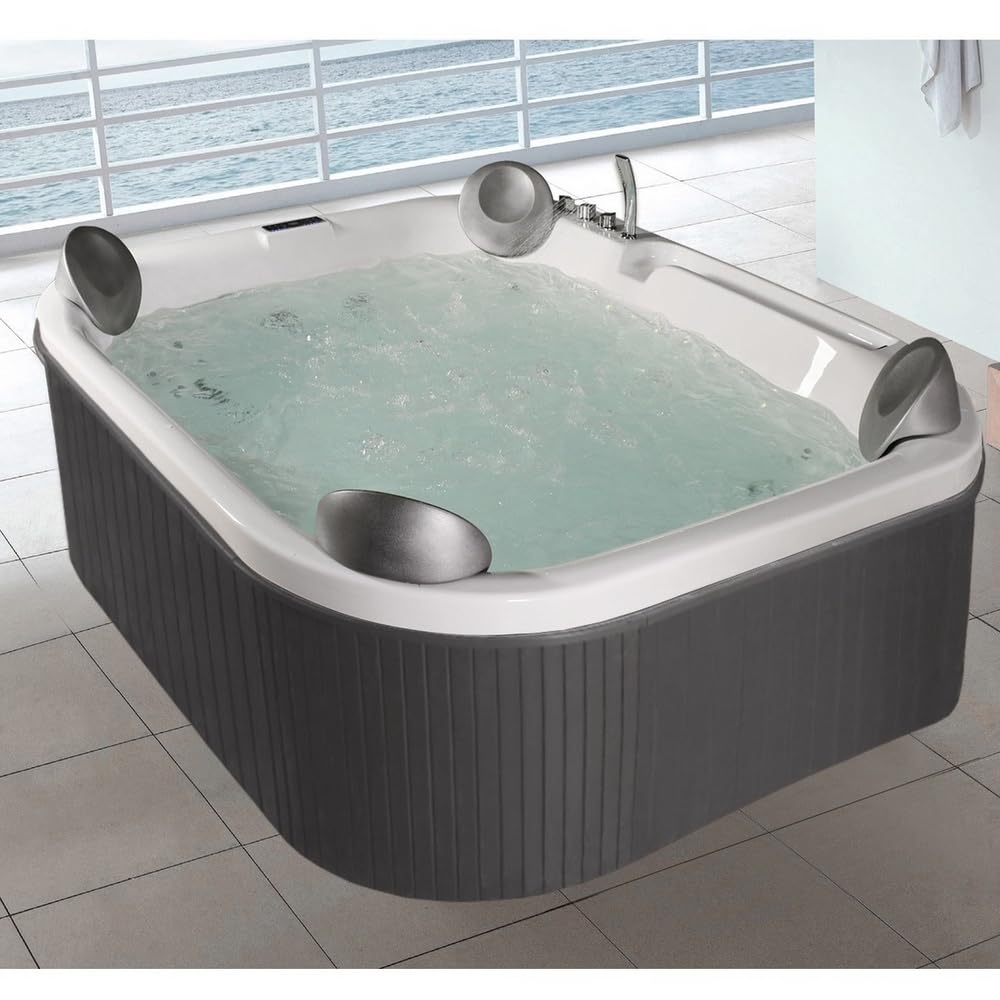 Bagno Italia Minipiscina hidromasaje spa relax 200 x 200 cm 37 chorros 6 plazas bluetooth led ozonoterapia