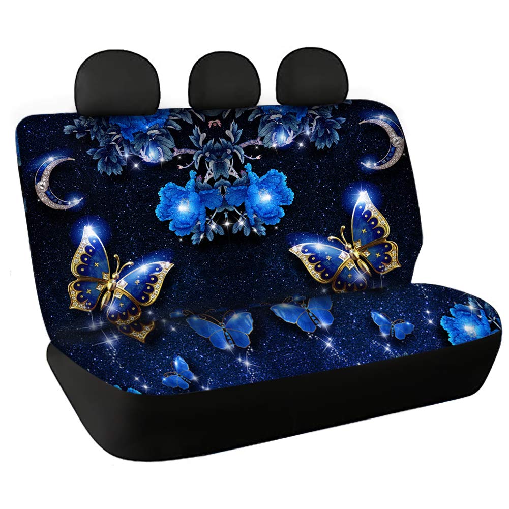 Biyejit Ensemble 4 Housse Siège Voiture Motif Tête De Mort Violette - 2 Avant + 2 Banquette Arrière Protection Universelle
