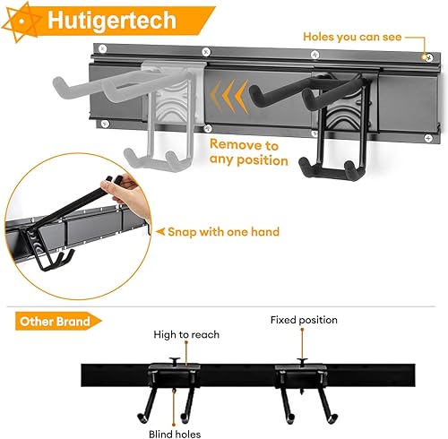 Miniatura 4 de Estante de almacenamiento para bicicletas con 6 bicicletas 5 cascos y 2 ganchos para herramientas ganchos de almacenamiento de herramientas