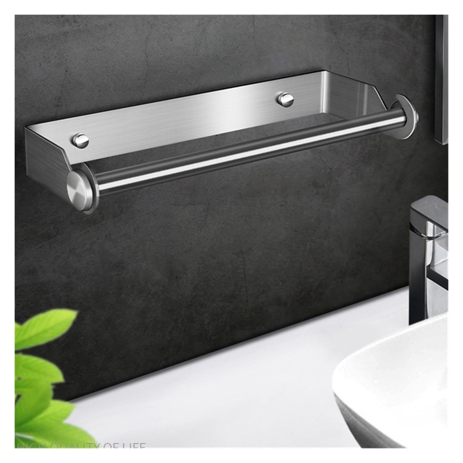 CMBSSTFC Porta Carta igienica in Acciaio Inox, portarotolo da Cucina, portarotolo da Parete e Scatola per fazzoletti in ABS, per Bagno e Cucina (Argento)