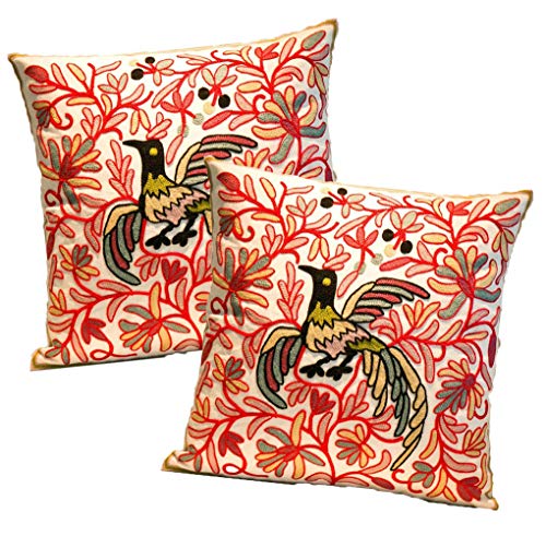 ZuODU Set di 2 comodi e morbidi federe per cuscino di Natale con ricami quadrati decorativi per decorare la casa, camera da letto, soggiorno, 45 x 45 cm (colore: #7)