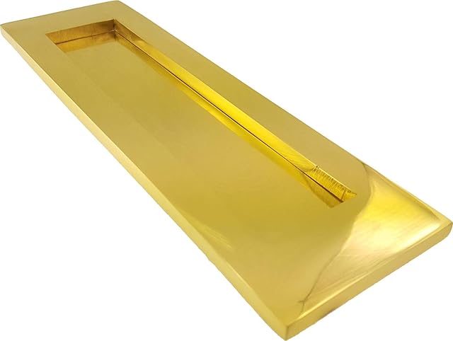 D&H 10" x 3" Inch 252mm x 75mm Victorian Letter Box Cover Plate Polished Brass