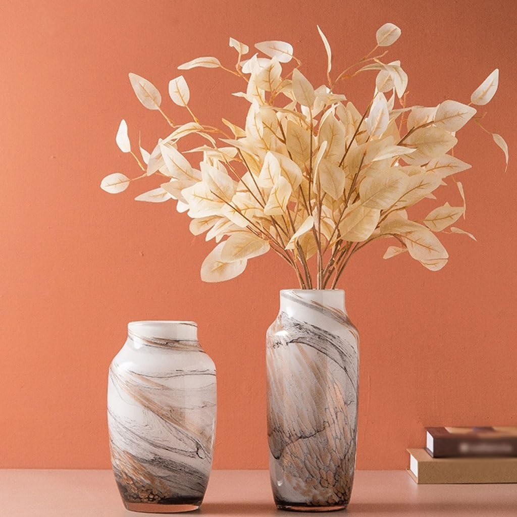 Vase Glass Vase Ornament Modern Home Living Room TV Cabinet Flower Arrangement Dried Flower Creative Office Desktop Decoration Suitable for Dining and Living Room Home decoratio