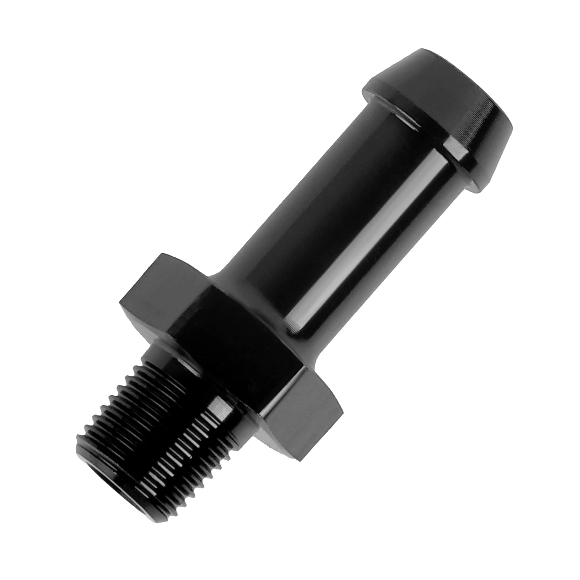 EVIL ENERGY 1/8" NPT Male to 3/8" Barb Fitting Adapter Straight Aluminum Black