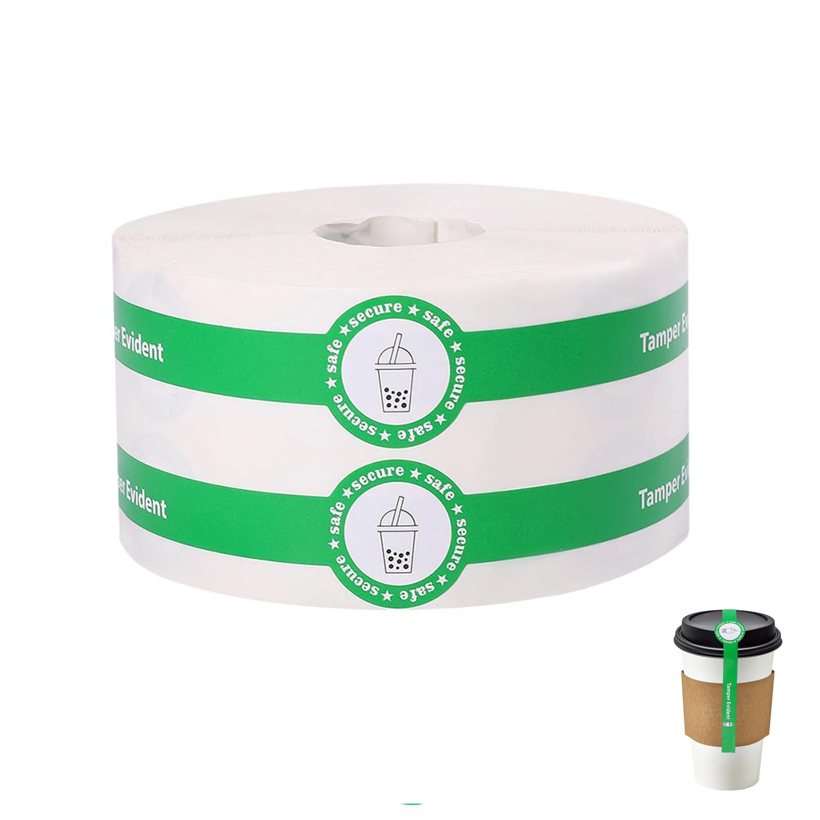 CONCHLERY 500pcs Retail Package Seal Stickers 8.66 x 0.98 Inch Tamper Resistant Adhesive Stickers Secure Sealing Labels for Gift Wrapping Handmade Crafts Gift Box Packaging, Green