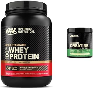 【国内正規品】オプティマムニュートリション(Optimum Nutrition) プロテイン+クレアチンセット ON Gold Standard 100% ホエイプロテイン ダブルリッチチョコレート 主原料WPI 682g(1.5lb) クレアチンパウダー 300g (ノンフレーバー) 100% ピュアクレアチンモノハイドレート