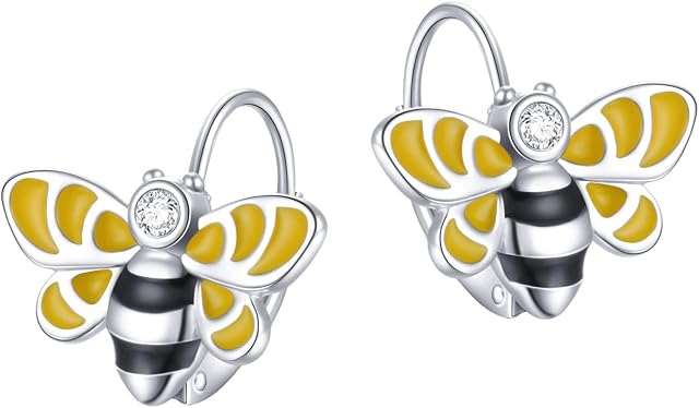 925 Sterling Silver Earrings Bee/Panda/Dog Paw/Unicorn Earrings for Women Animal Leverback Earrings Cute Earrings Gifts for Girls