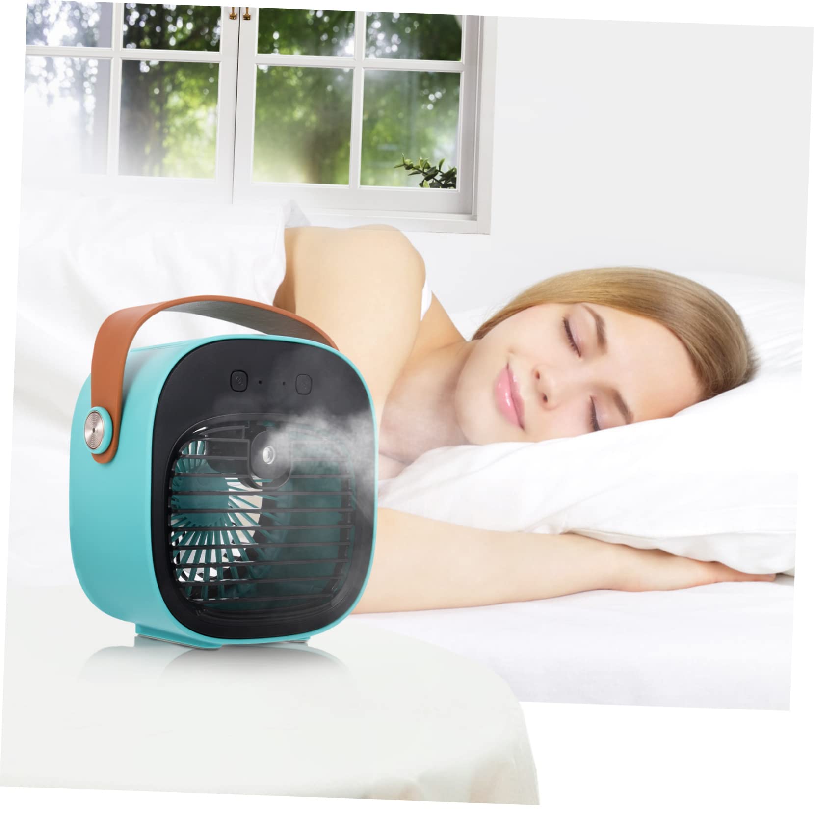 Ventilatore USB da Scrivania Mini Funzione Spray, Ventolino da Ufficio Silenzioso Batteria 4000mah, Ventilatore Portatile per Casa e Ufficio