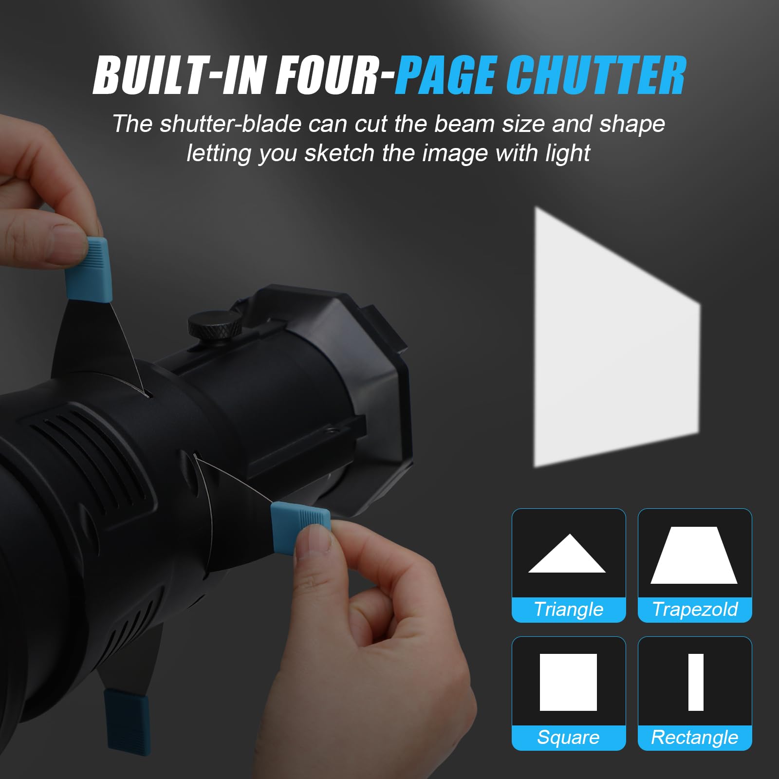 Mini projecteur optique Bowens Mount projecteur projecteur conique Snoot Kit de photographie avec divers Gobos pour lumières vidéo COB