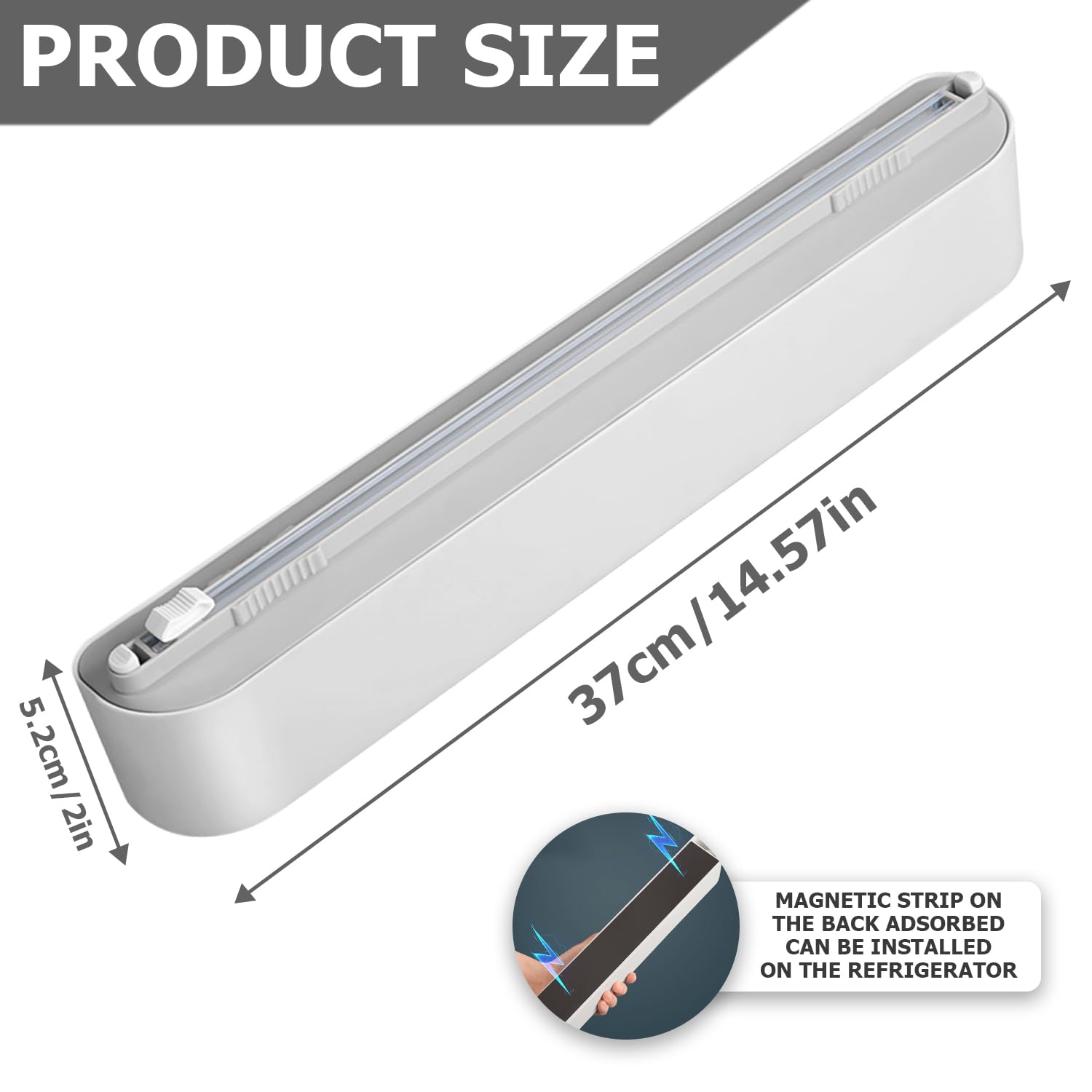 Dispenser Magnetico Per Pellicola HOMURY | Taglierina Per Cucina | Per Pellicola E Alluminio (Grigio) - Foto 4