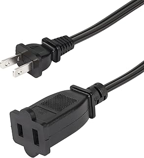 CERRXIAN USA Outlet AC 2 Prong Power Extension Cord, 4.9FT NEMA 1-15P to NEMA 1-15R Cable, 125V 15A AC 2-Prong Male to Female Outlet Saver Power Cord,1.5m(15P-15R)