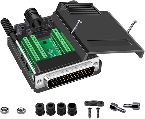 Miniatura 9 de Jienk DB44 Adaptadores seriales hembra RS232 sin soldadura, HDB44 hembra D-SUB a 44Pin 3Row bloque de terminales Breakout Board para equipos