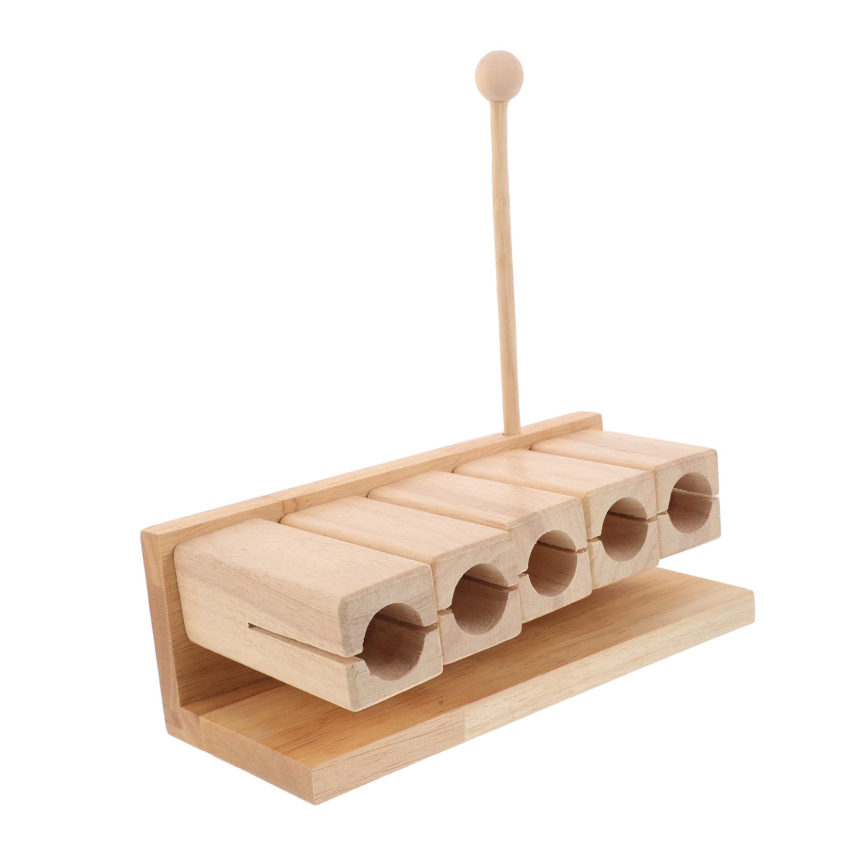Abaodam Blocco di Legno Percussione Musicale in Legno Naturale, Strumento Orff Educativo per Ragazzo Ragazza, Blocco Ritmico con Suono a Cinque Toni, per Scuole e Attività Didattiche