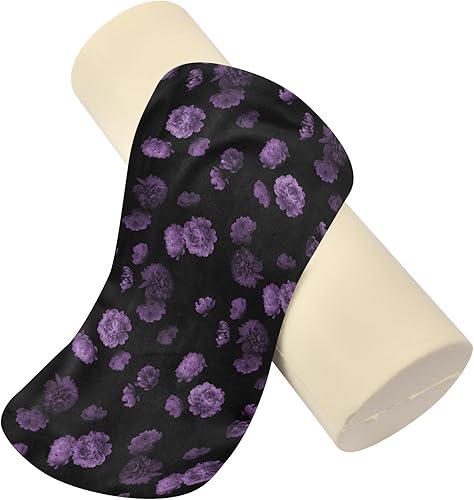 Miniatura 2 de FRODOTGV Floral Summer Garden Flowers Round Cervical Roll Bolster Pillow Neck Roll Pillow with Cover Round Pillow Throw Massage Table Cushion Pad