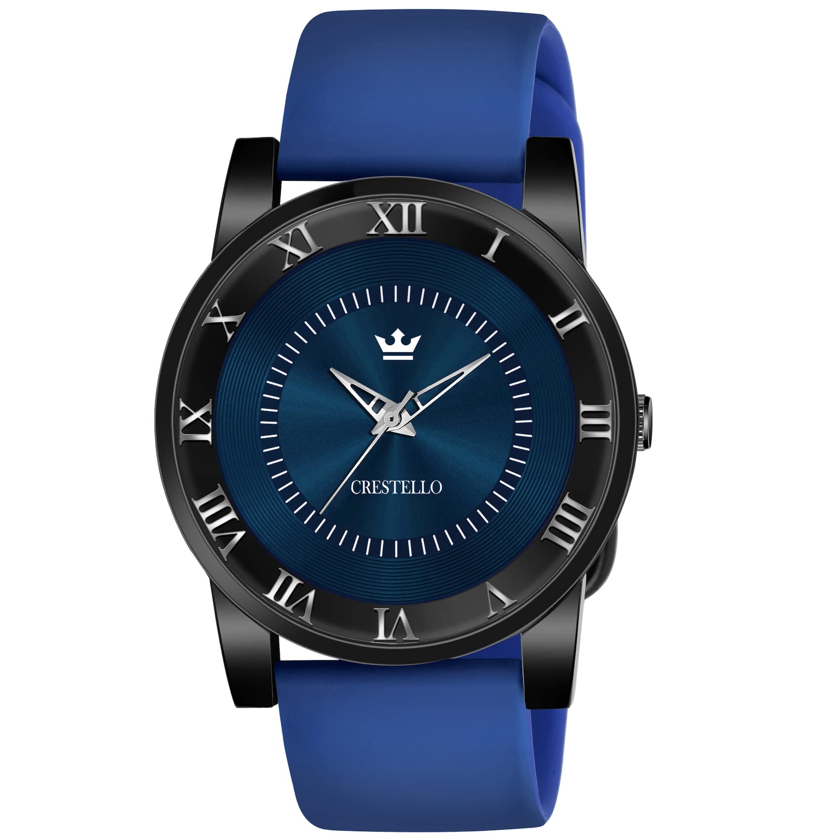 CRESTELLO Blue Silicone Strap Analog Wrist Watch for Men (Blue Dial) | CR-BK012SLC-BLU (B0BCZ742ZV) Amazon Price History, Amazon Price Tracker