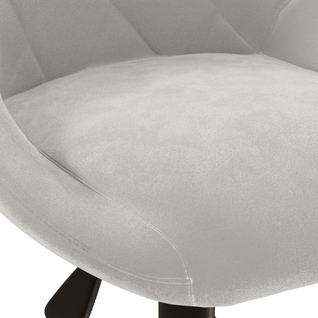 Silla de oficina giratoria gris claro terciopelo con altura regulable 46 x 44 x 67,5 – 79 cm ergonómica, para oficina en casa con ruedas y base de metal estable, asiento cómodo para trabajar y jugar