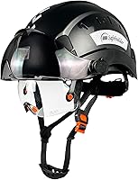 Vista 8 de Casco de seguridad de construcción con visera incorporada Casco duro ABS con visera Ventilación ajustable Casco de trabajo Protección para la cabeza