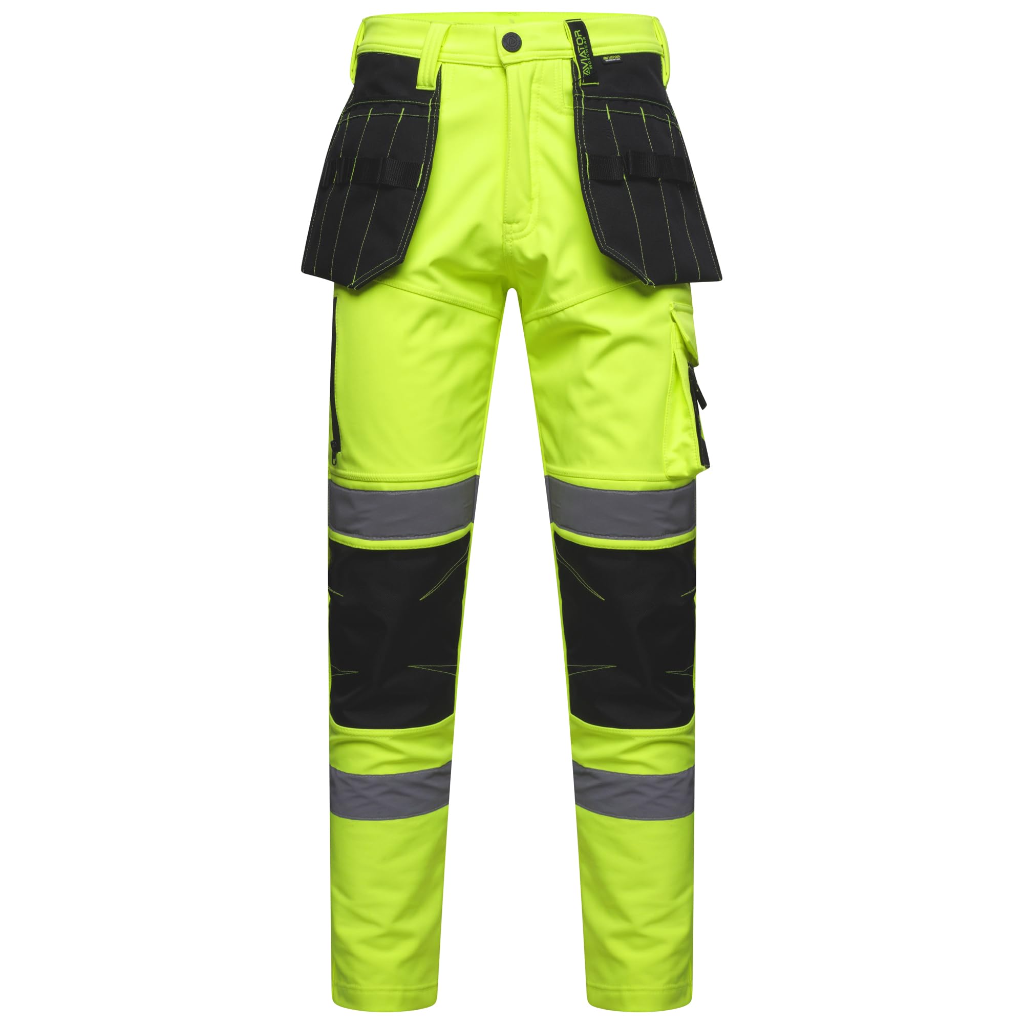 Męskie wodoodporne spodnie softshellowe, odzież robocza, zdejmowane kieszenie, spodnie Hi vis