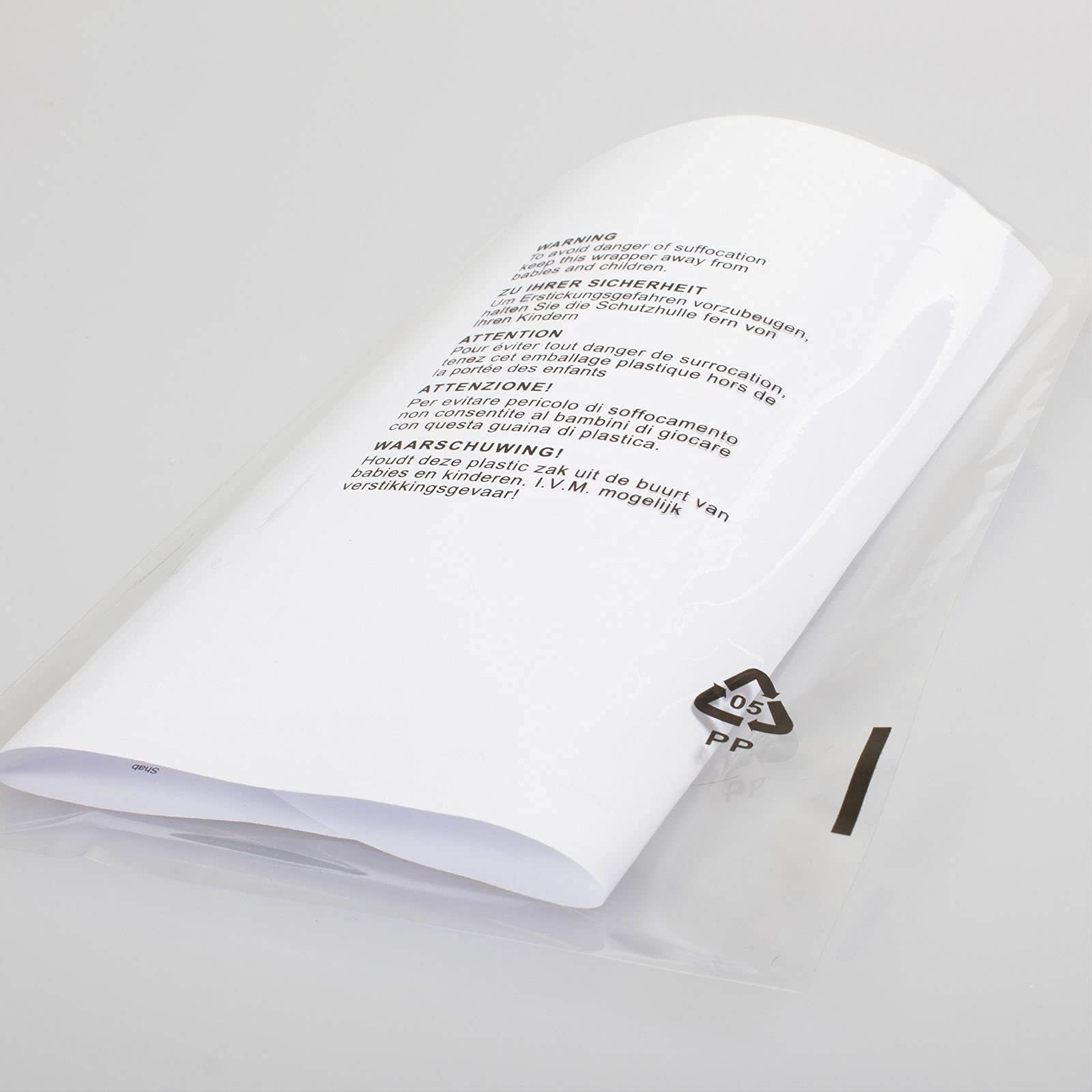 Sacchetti bustine plastica trasparente autosigillanti, in polipropilene, per confezionamento logistica FBA | 400 pezzi | Avvertenza anti soffocamento in 5 lingue (16,5 x 23cm (6.5 x 9''), 400)