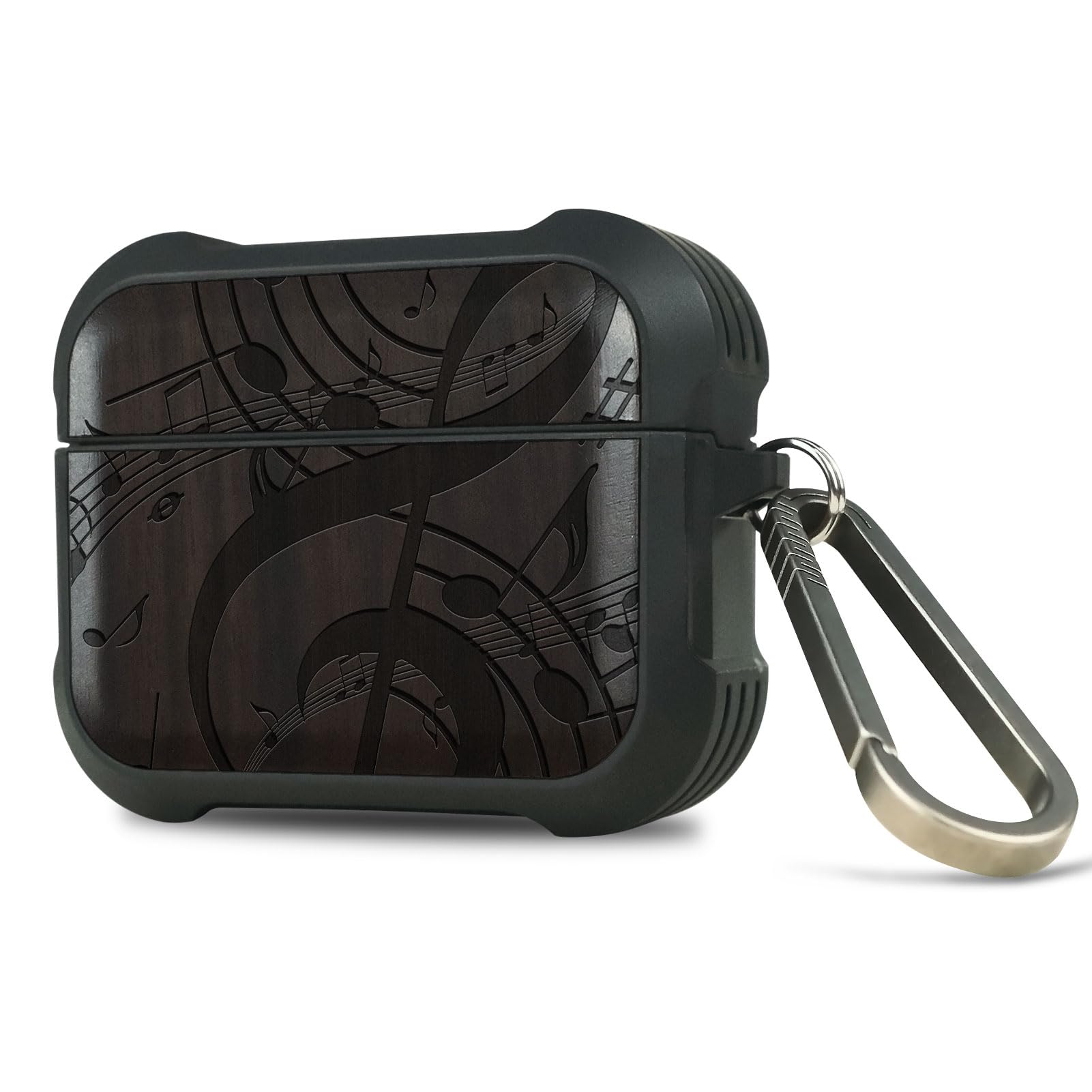 Carveit Wooden Case for AirPods Pro 2nd/1st Gen Case, Wood Artisan Engraved & TPU Shockproof Cover, Titanium Quick Released Clasp, Wireless Chargers