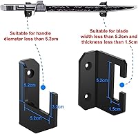 Vista 5 de Samurai - Soporte de espada horizontal para montaje en pared, soporte de acrílico para espadas, soporte de exhibición de hoja plana con tornillos