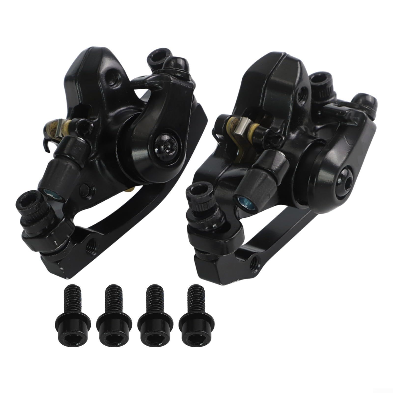 Mechanical Disc Brake Caliper for Mountain Bike, Alloy Bicycle Brake Calliper Set Front Rear, 160mm Compatible with MTB Road Folding Bikes(front+rear black)