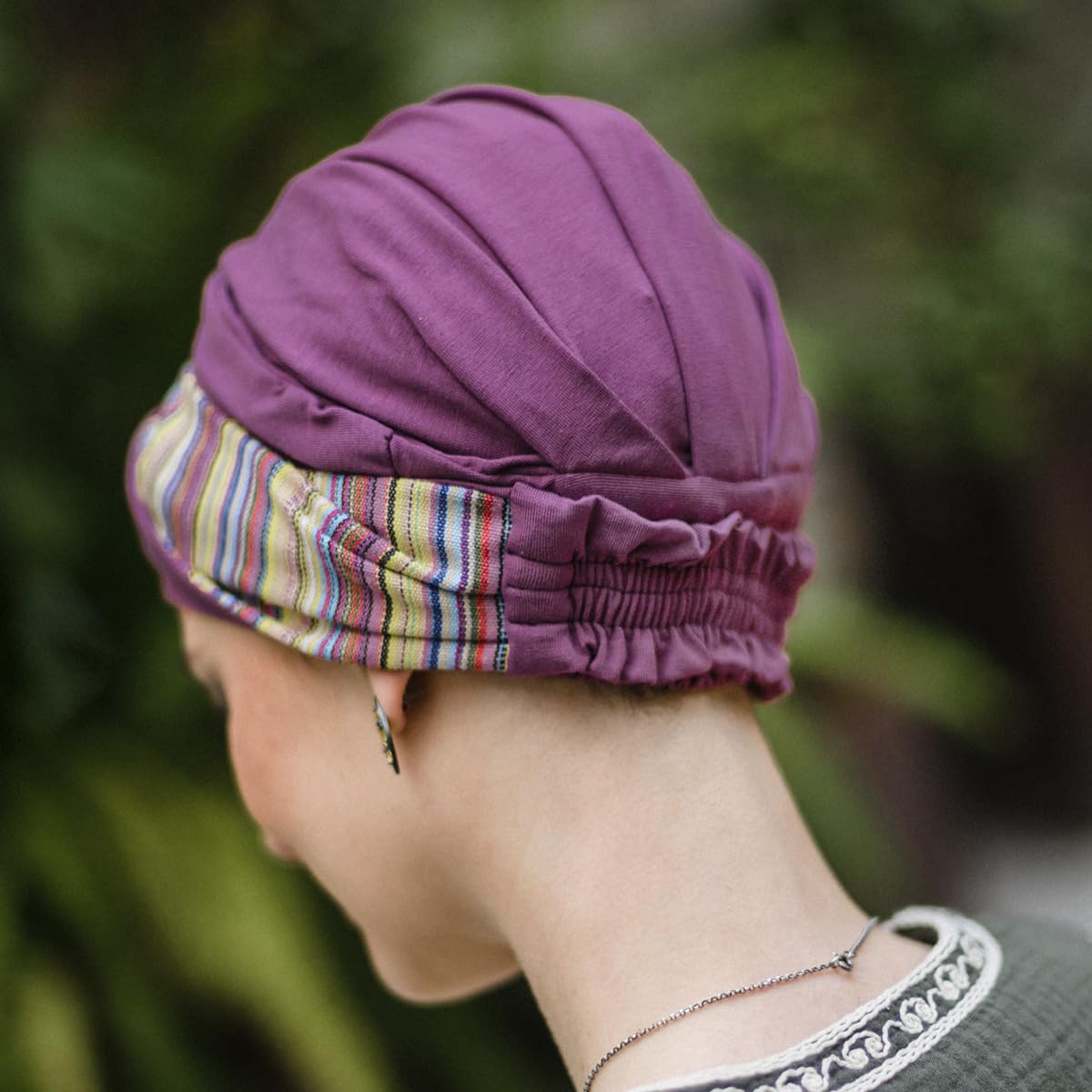CAREBELL Turbante Oncologico Bambù Elegance Nomade · Cappello Chemioterapia Alopecia Morbido Traspirante Senza Cuciture Regolabile per Donna