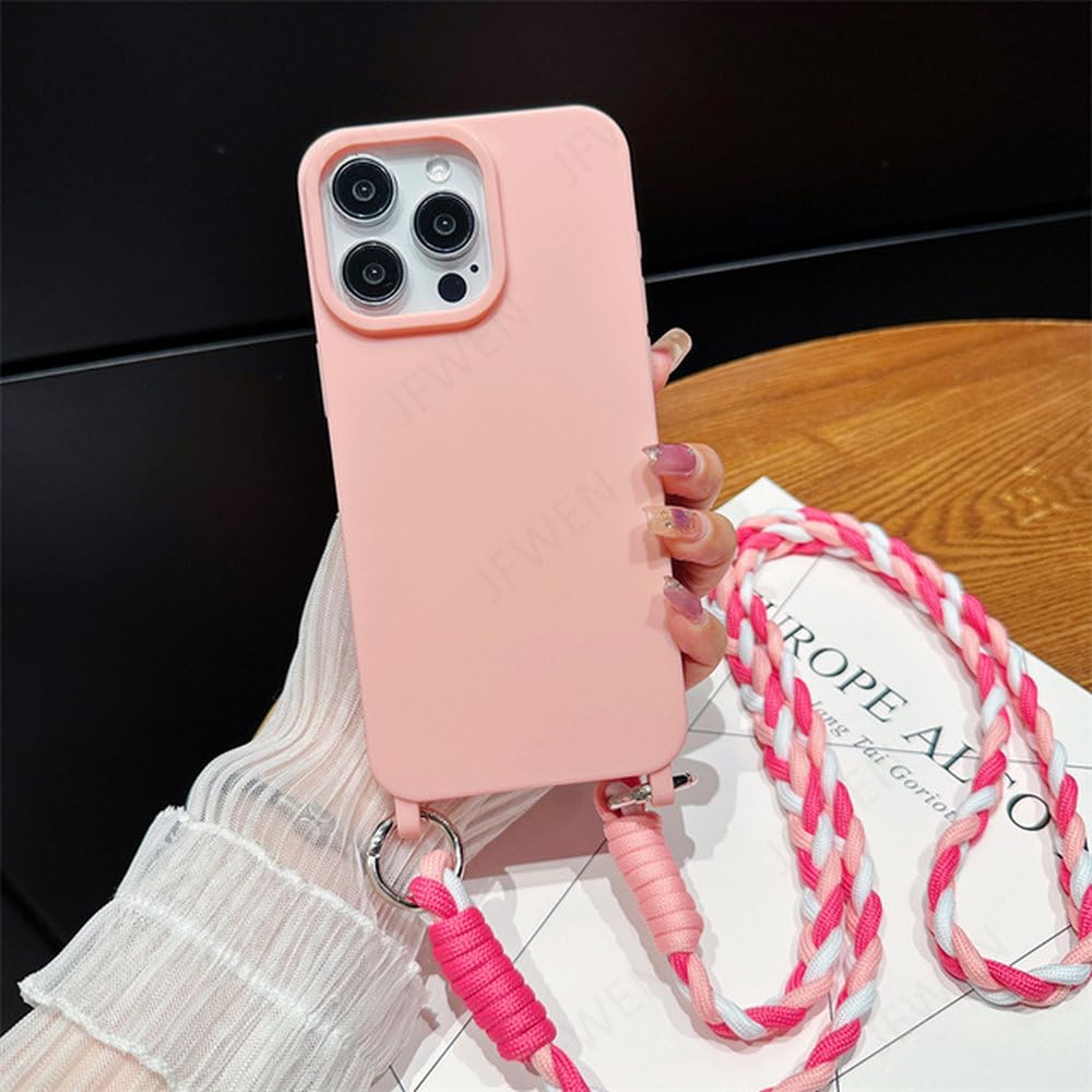 Étui de téléphone avec cordon iPhone XS Max collier rose TPU - 8