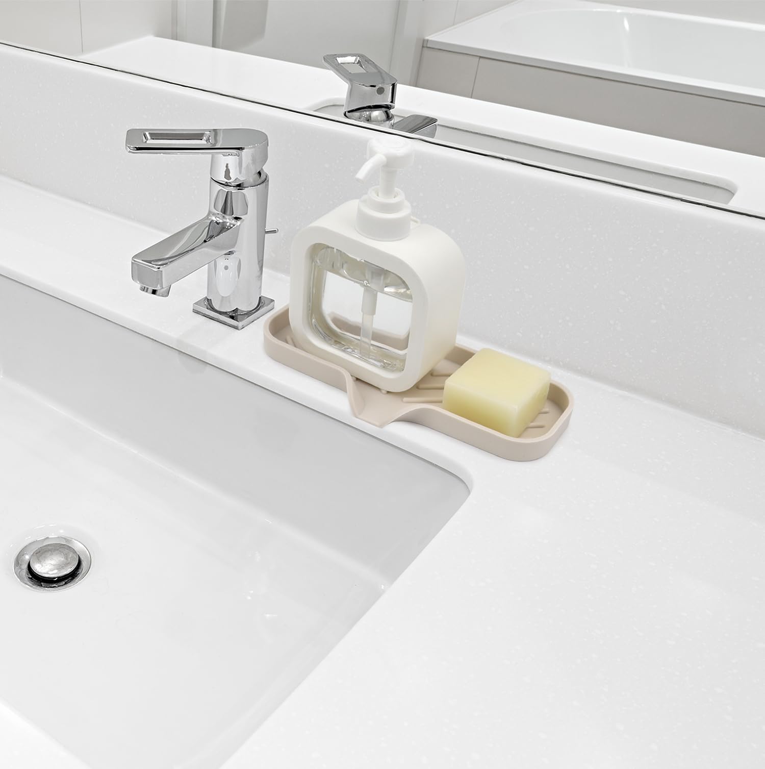 Portasapone in Silicone con beccuccio di scarico, portasapone per bagno doccia