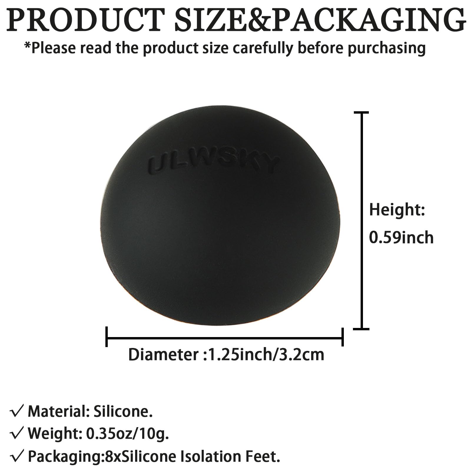 1.25" Silicone Hemisphere Bumpers Isolation Feet, 8Pack Non Skid Speaker Isolation Pads For Small Speaker Spikes Turntable Isolation Subwoofer Record Player Sound Dampening Anti Vibration - View #3