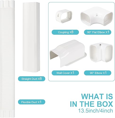 Miniatura 9 de Juego de mini línea dividida de 4 pulgadas y 13.5 pies, kit de cubierta decorativa de PVC para mini aire acondicionado, bombas de calor Ouside con
