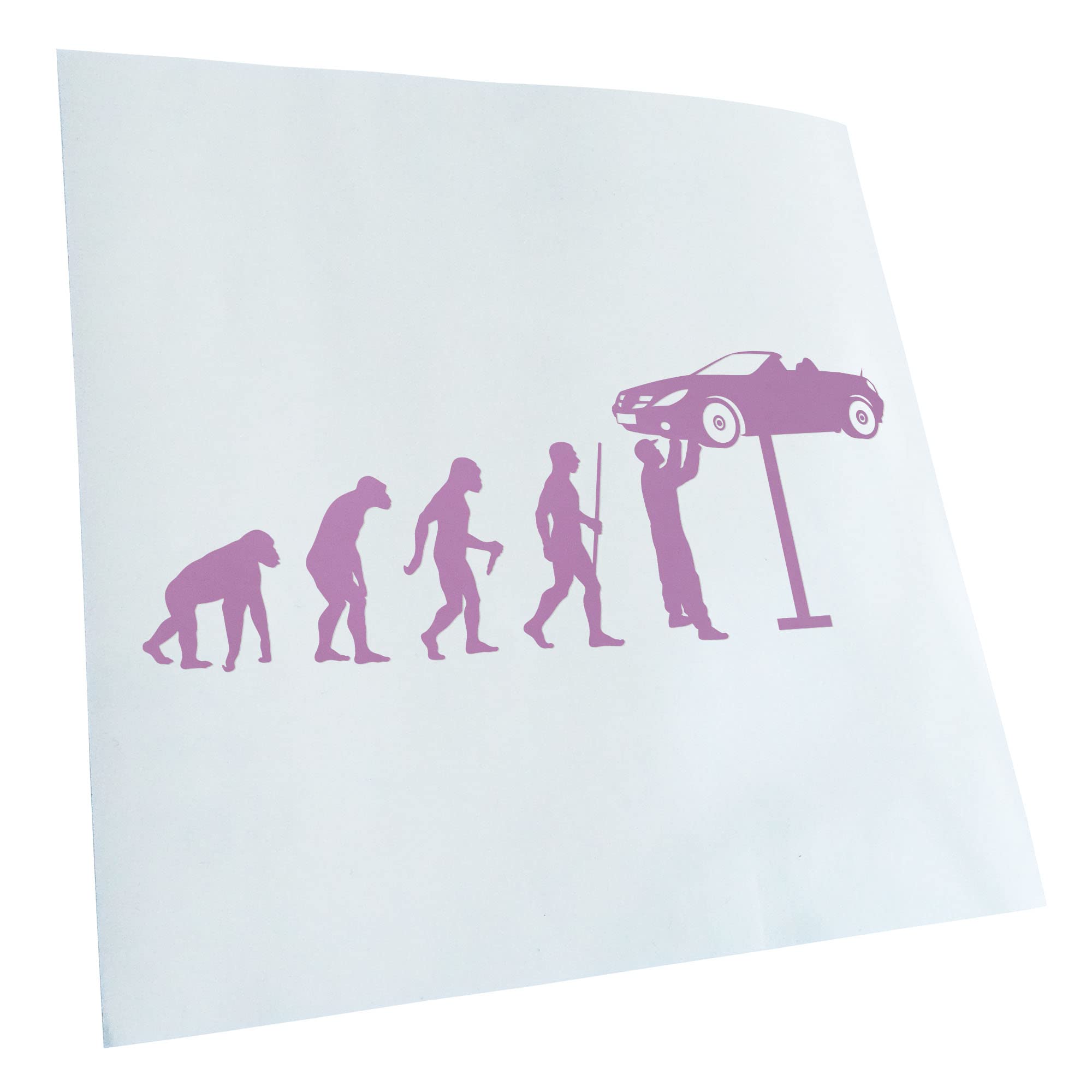 Kiwistar - Car Sticker - Car Mechanic Evolution - Lilac - 50 x 19 cm - Rear Window Car Sticker Weatherproof for Car Truck Moped Truck - Sticker Exterior Self-Adhesive Tuning Accessories for Windows