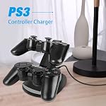 VSEER Playstation 3 Controller Charger, Dual Console Charger Charging Docking Station Stand for Playstation 3 PS3 with LED Indicators, Black