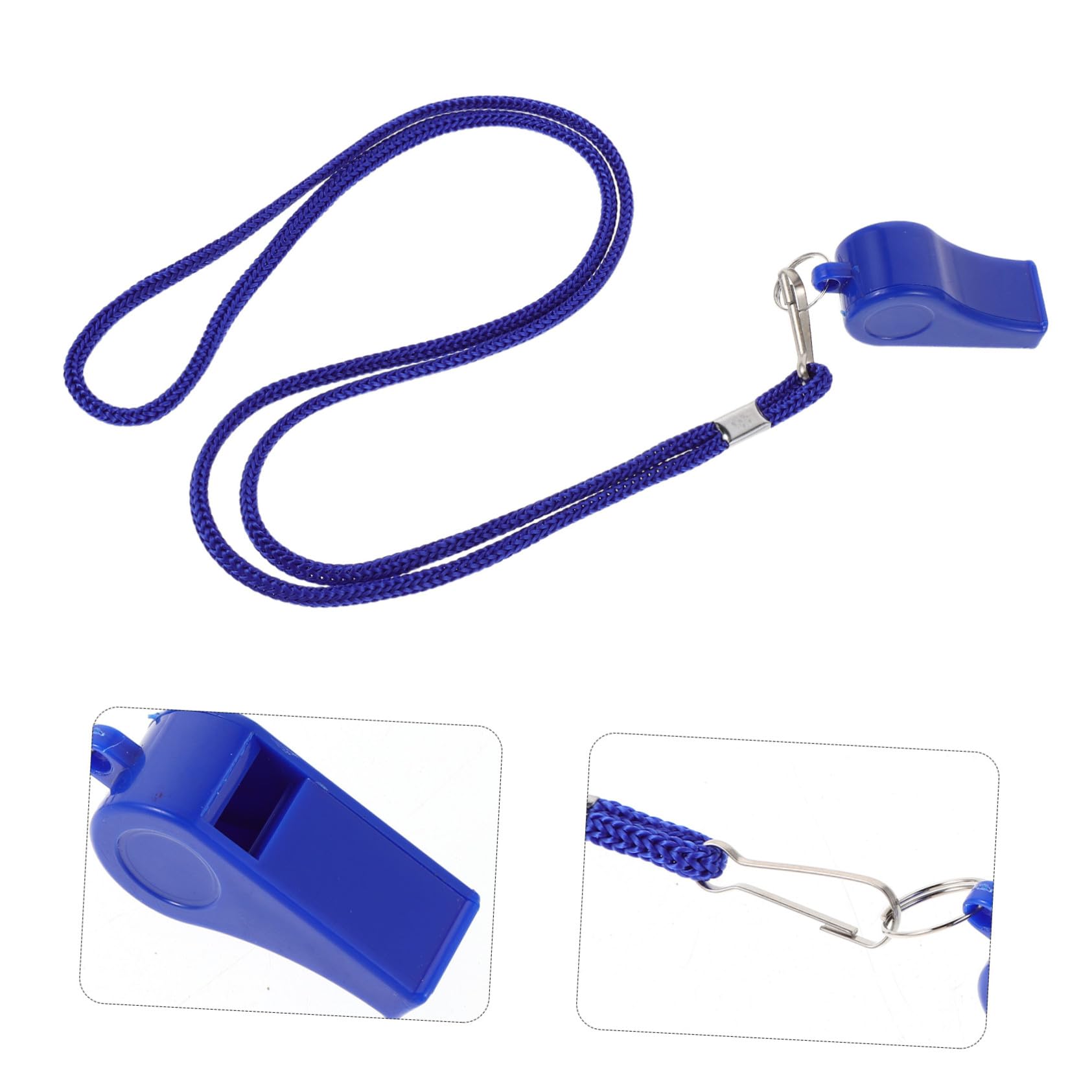 Mikikit 36 Piezas Silbatos Plásticos con Cuerda Sonido Fuerte y Silbato de Emergencia para Senderismo Camping Deportes y Actividades Color Azul