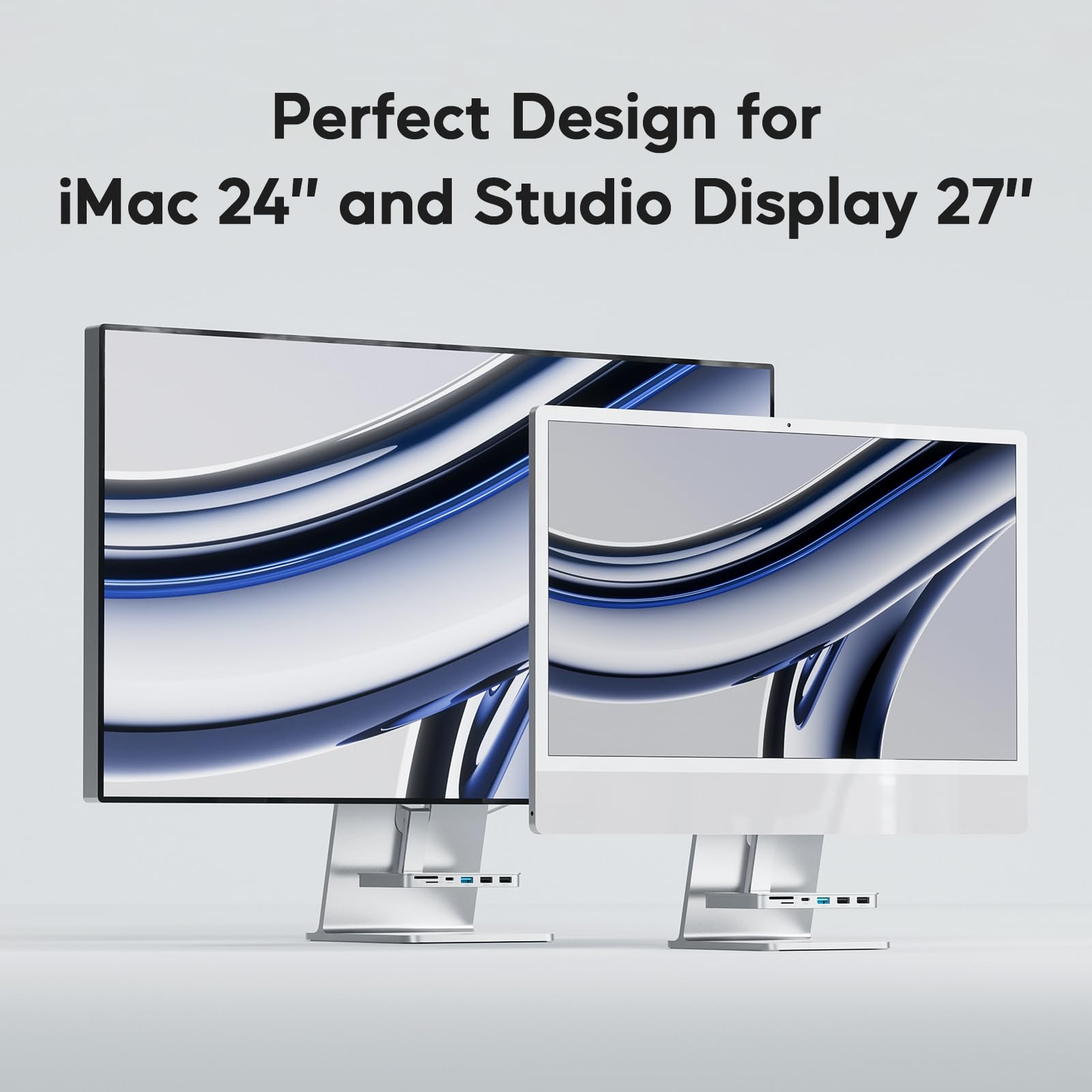 USB C Hub für iMac M1/M3/M4, iMac Zubehör 6 in 1 mit USB C 3.2 Gen 2, USB A 3.2 Gen 2, SD&TF, 2 x USB 2.0, USB C Adapter für iMac 24 Zoll 2021/2023/2024 und iMac 27 Zoll Studio Display